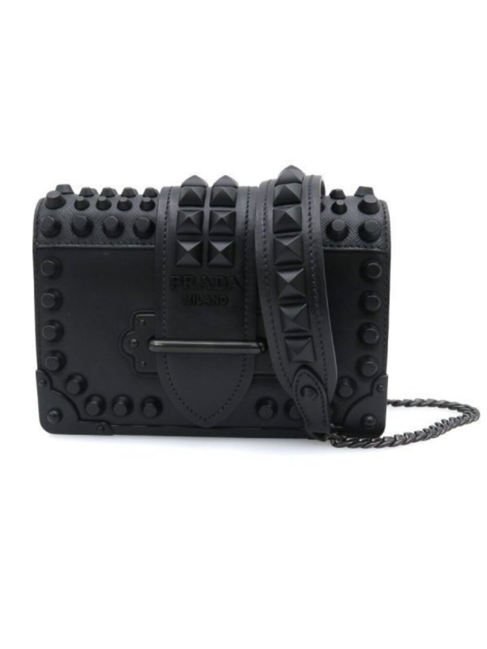 Prada Studded Cahier Chain Messenger